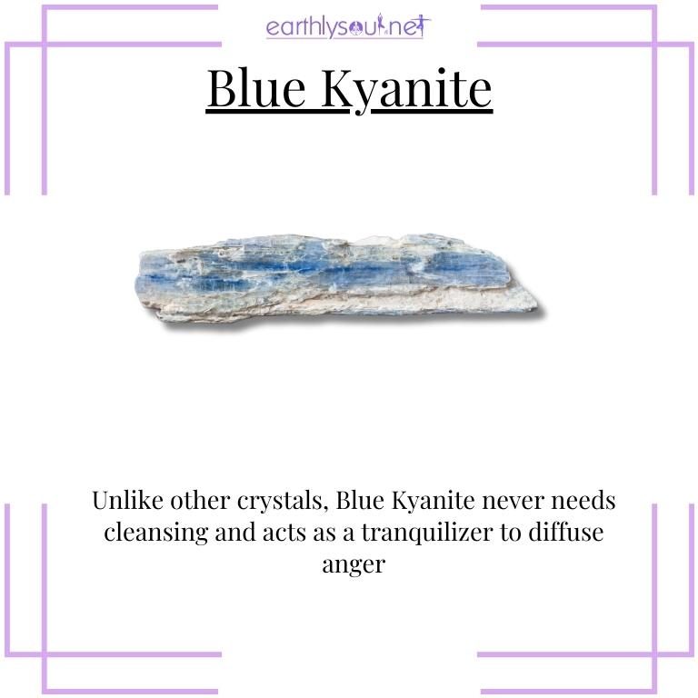 Blue kyanite crystal for tranquility and self-cleansing