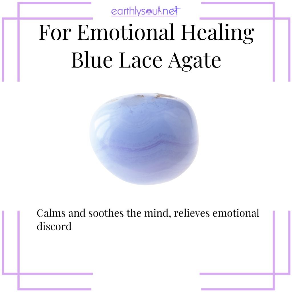 Blue lace agate for calmness and emotional soothing