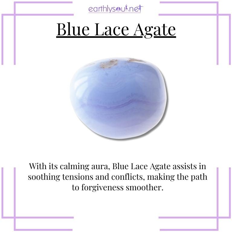 Blue lace agate crystal for soothing tensions