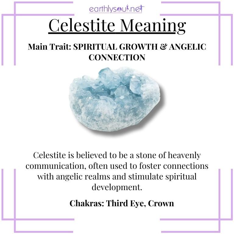 Light blue celestite crystal representing spiritual growth and angelic connections