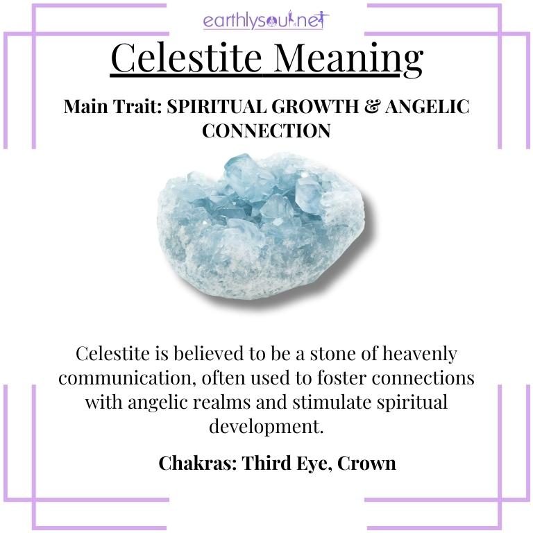 Light blue celestite crystal representing spiritual growth and angelic connections