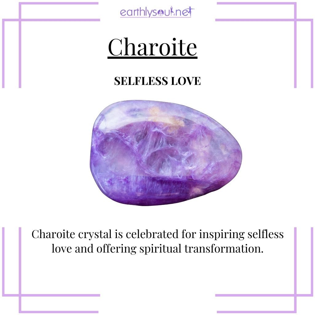 Charoite for selfless love and spiritual transformation