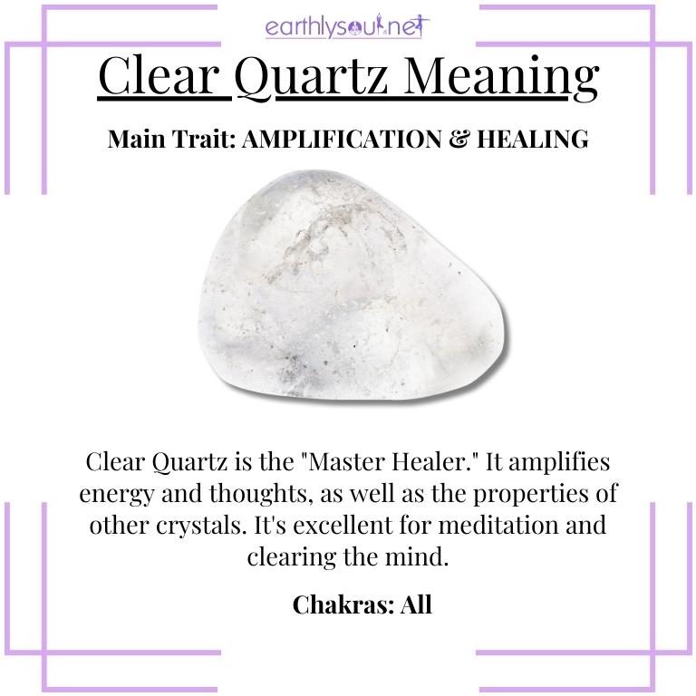 Clear and sparkling quartz crystal, known for amplifying energy and promoting healing