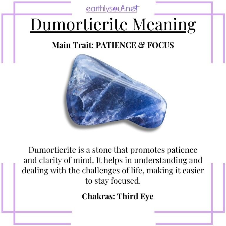 Deep blue dumortierite stone fostering patience and clear focus