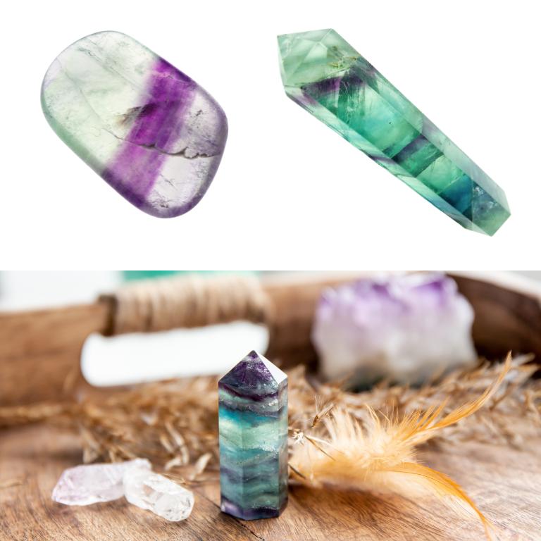 Fluorite stone and healing wand