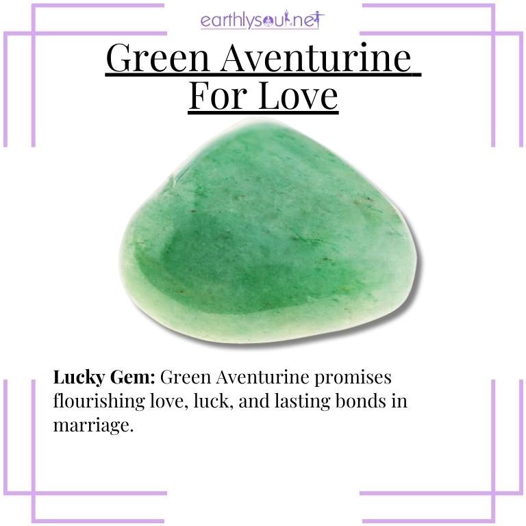 Green aventurine lucky gem for lasting love