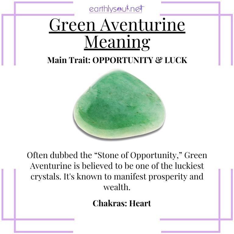 Lush green aventurine crystal, bringing opportunities and luck