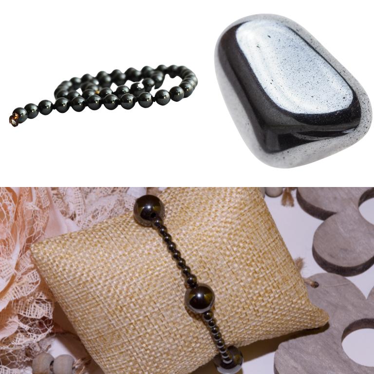 Hematite bracelet and natural sonte