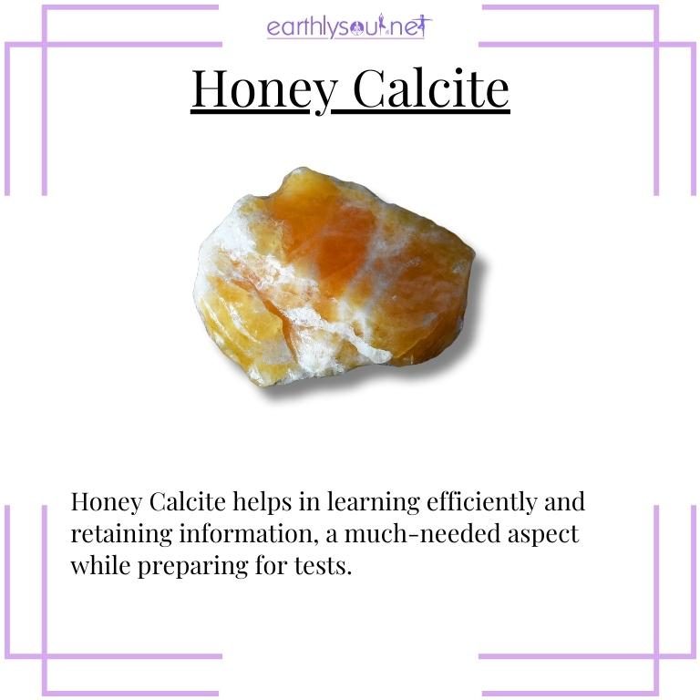 Honey calcite crystal for efficient learning for tests