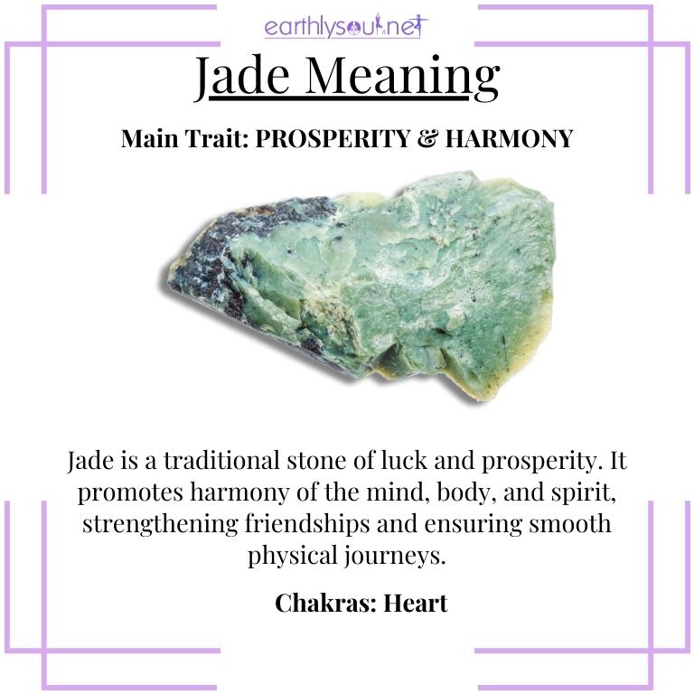 Smooth green jade crystal representing prosperity and harmony
