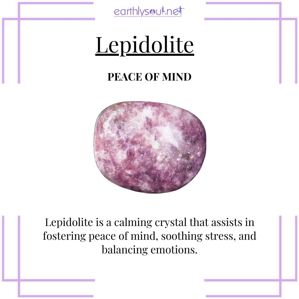 Lepidolite crystal for stress relief and emotional balance