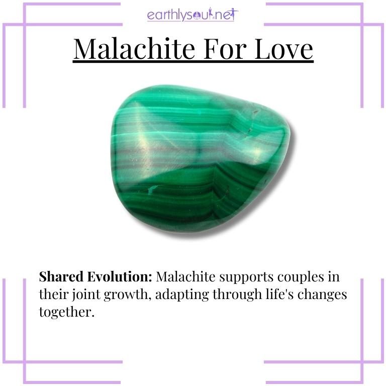 Malachite stone of shared evolution in love