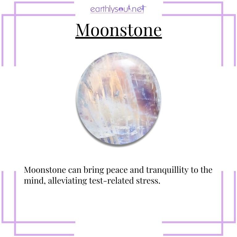 Moonstone crystal for alleviating test stress
