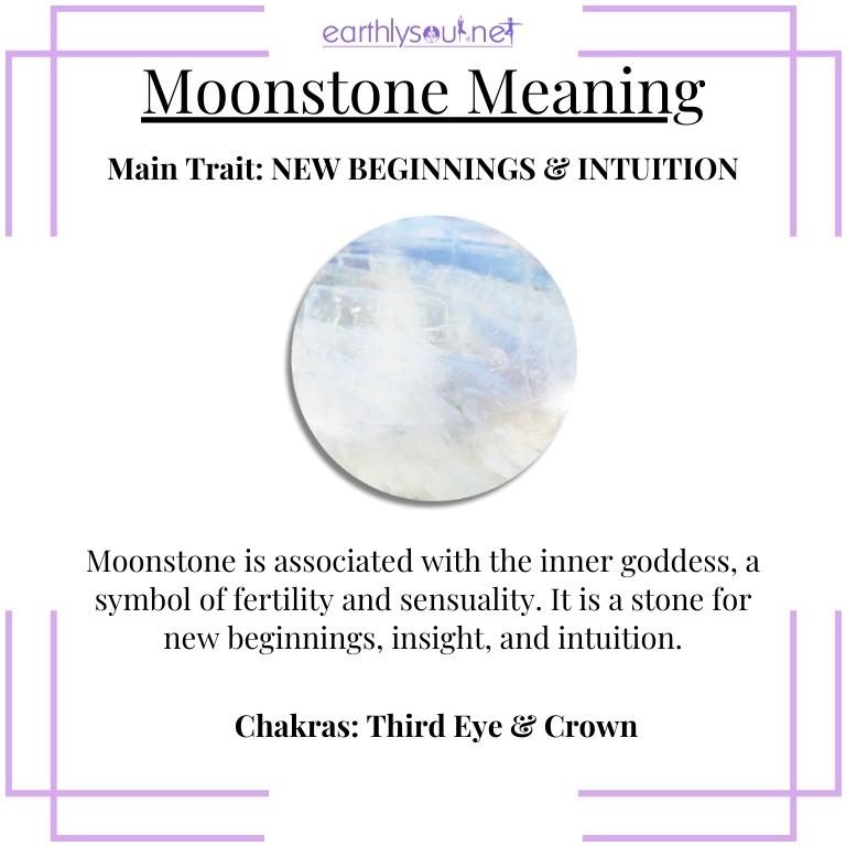 Lustrous moonstone reflecting moonlight, representing new beginnings and intuition