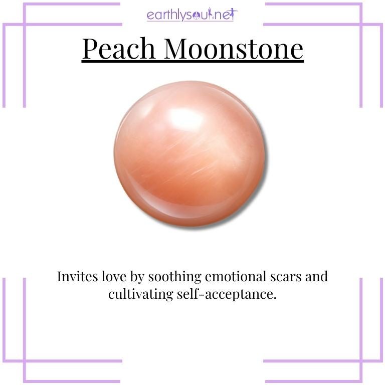 Peach moonstone for emotional healing