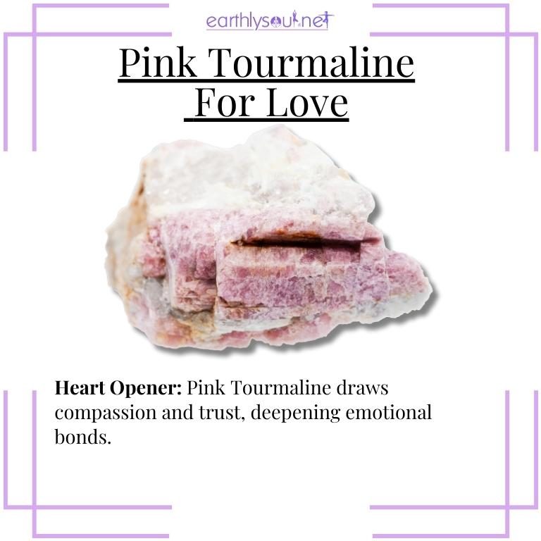 Pink tourmaline heart opener for compassionate connections