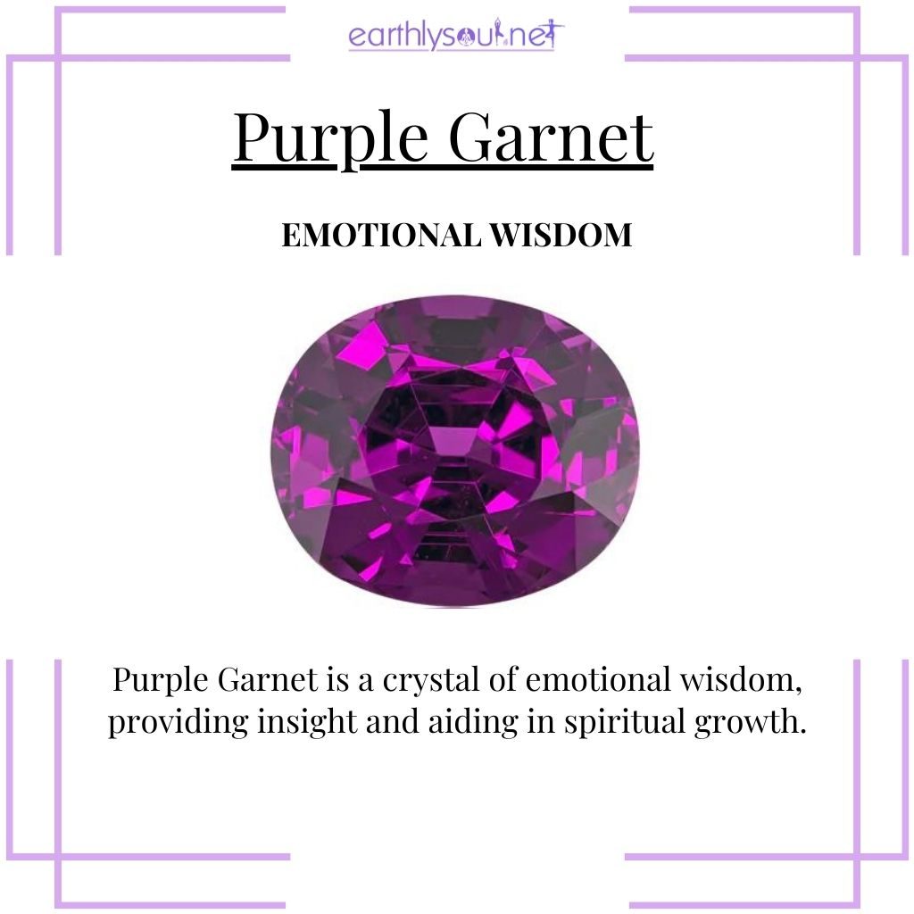 Purple garnet for deep emotional insight and wisdom