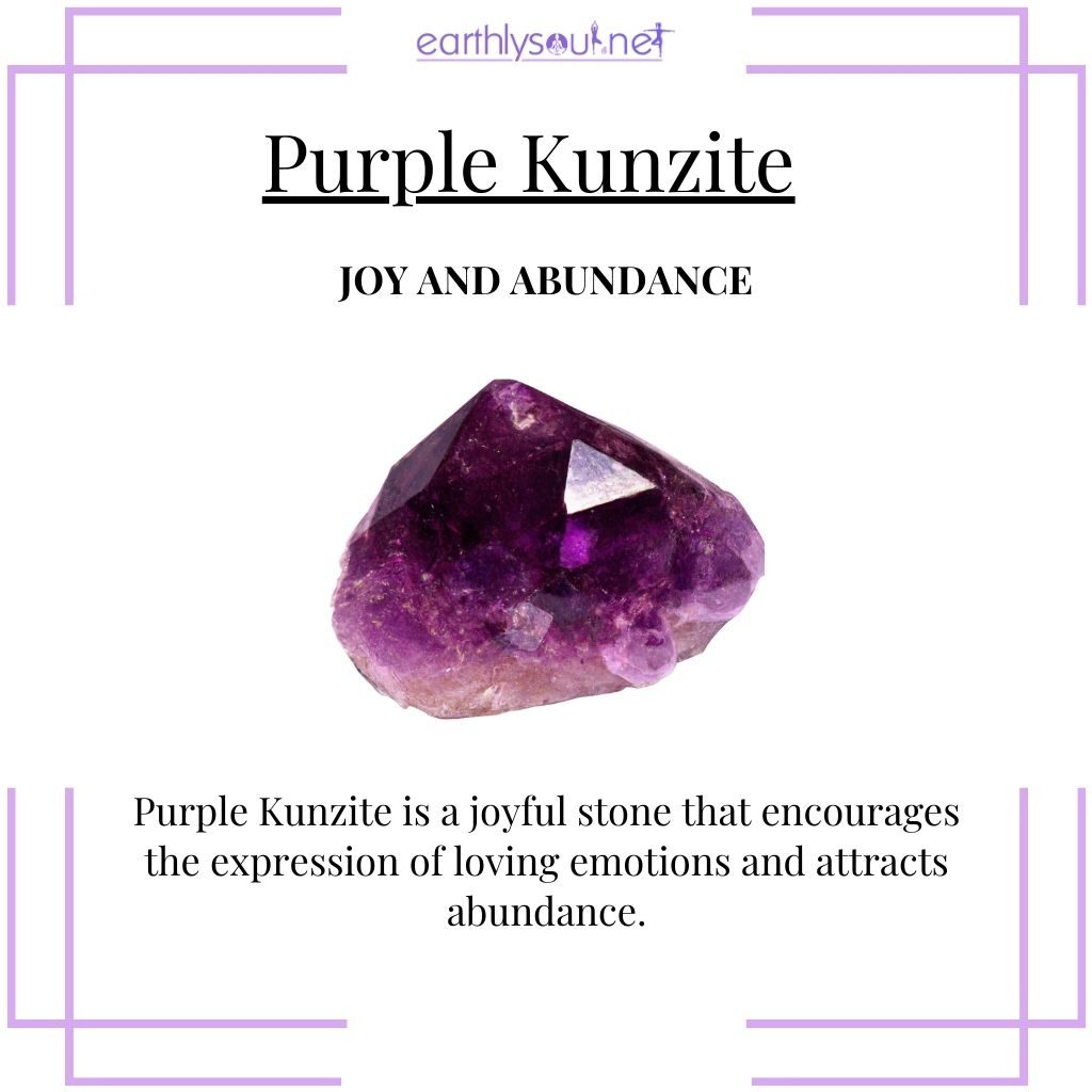 Purple kunzite for joy, love, and abundance
