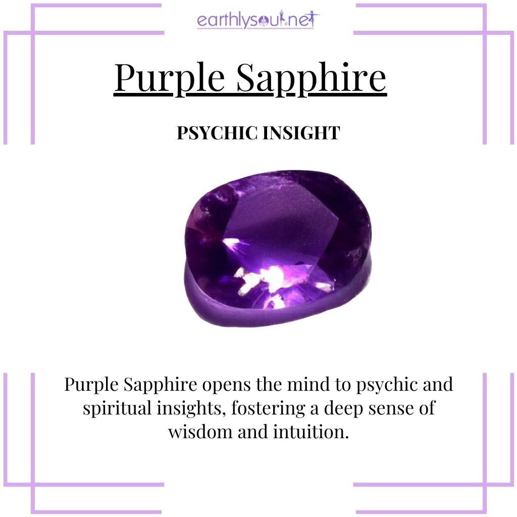 Purple sapphire for intuitive wisdom and psychic insight