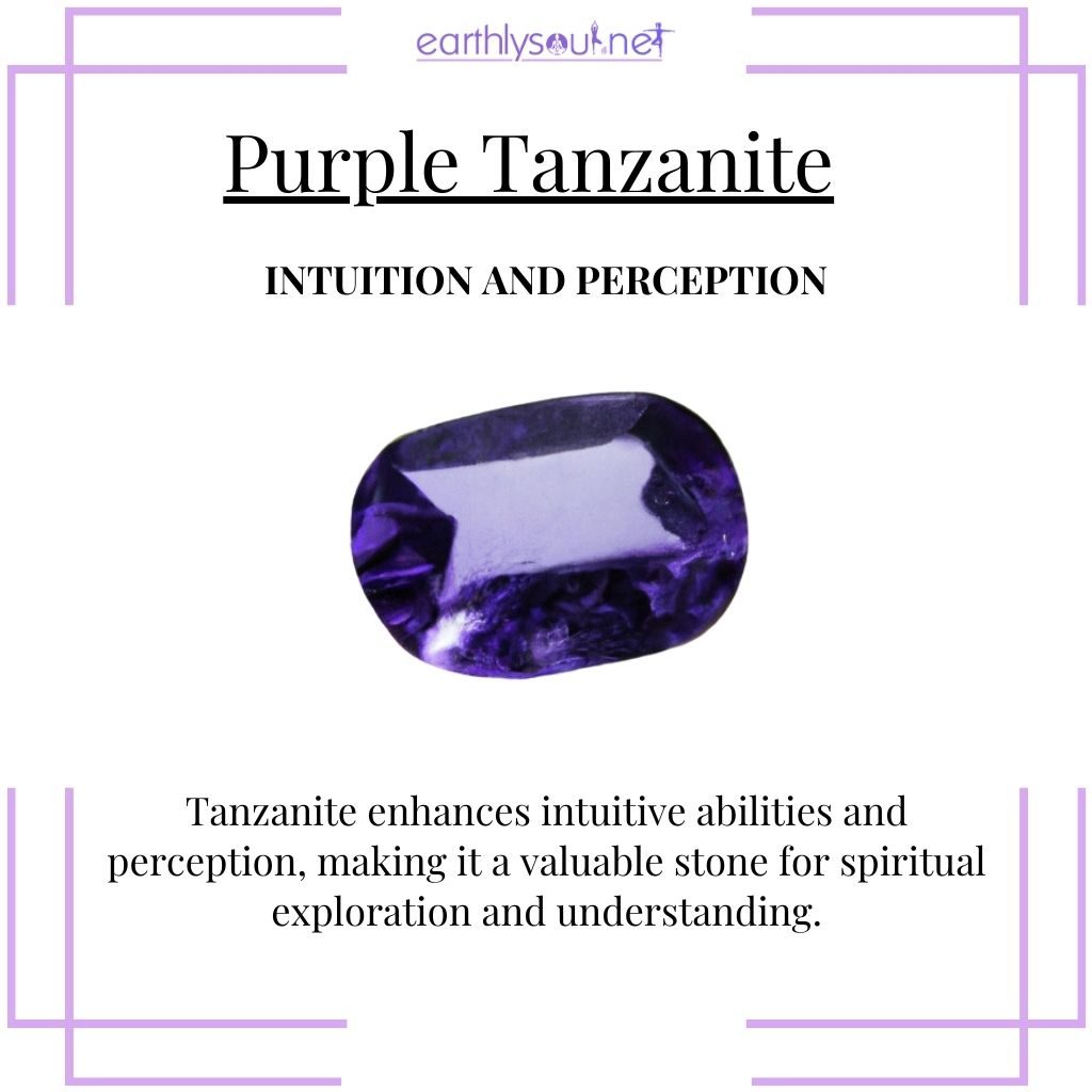 Purple tanzanite for heightened intuition and perception