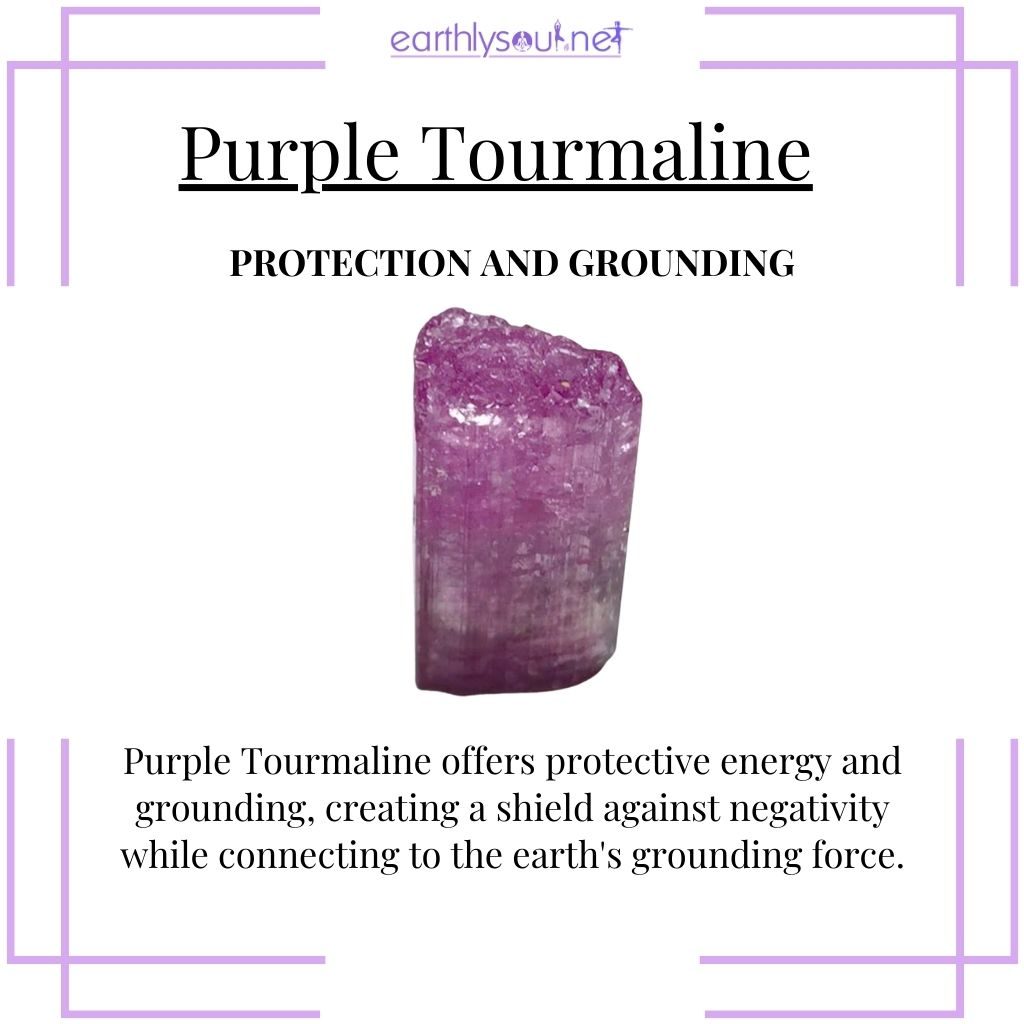 Purple tourmaline for protective energy and strong grounding