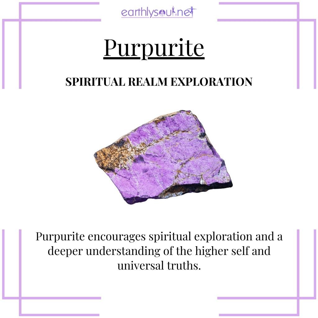 Purpurite for exploration of spiritual realms and truths