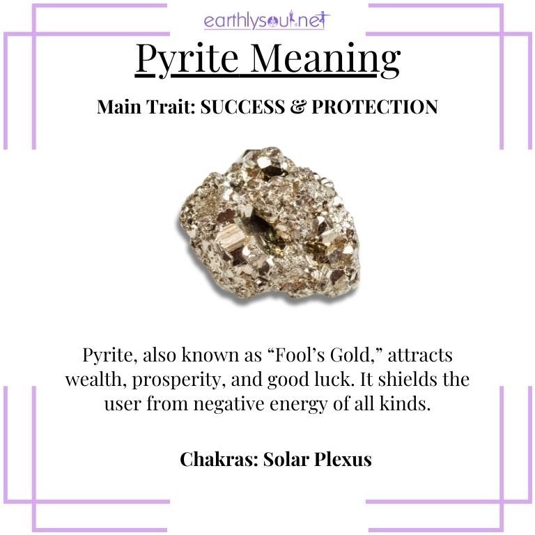 Golden pyrite crystal, resembling gold, symbolizing success and protective energies