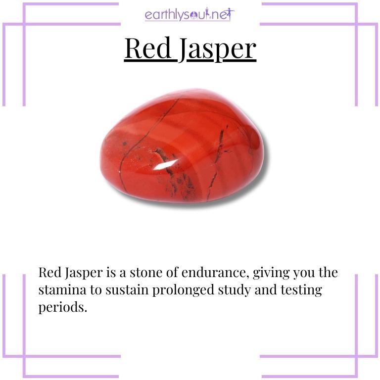 Red jasper crystal for boosting endurance during tests