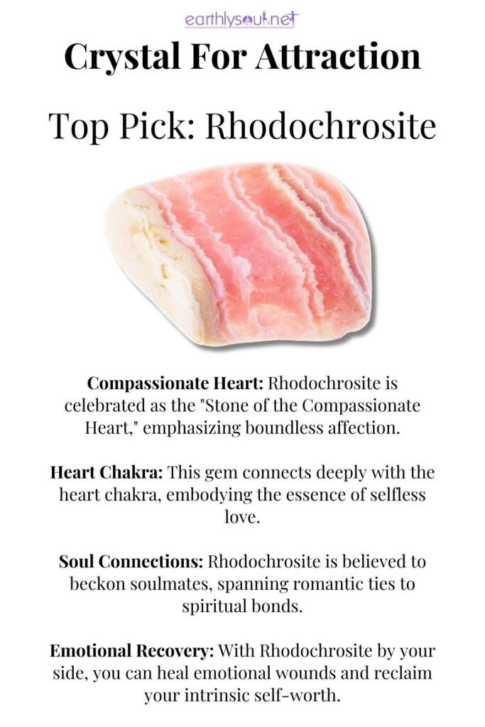 Rhodochrosite crystal, the top pick for attraction and love