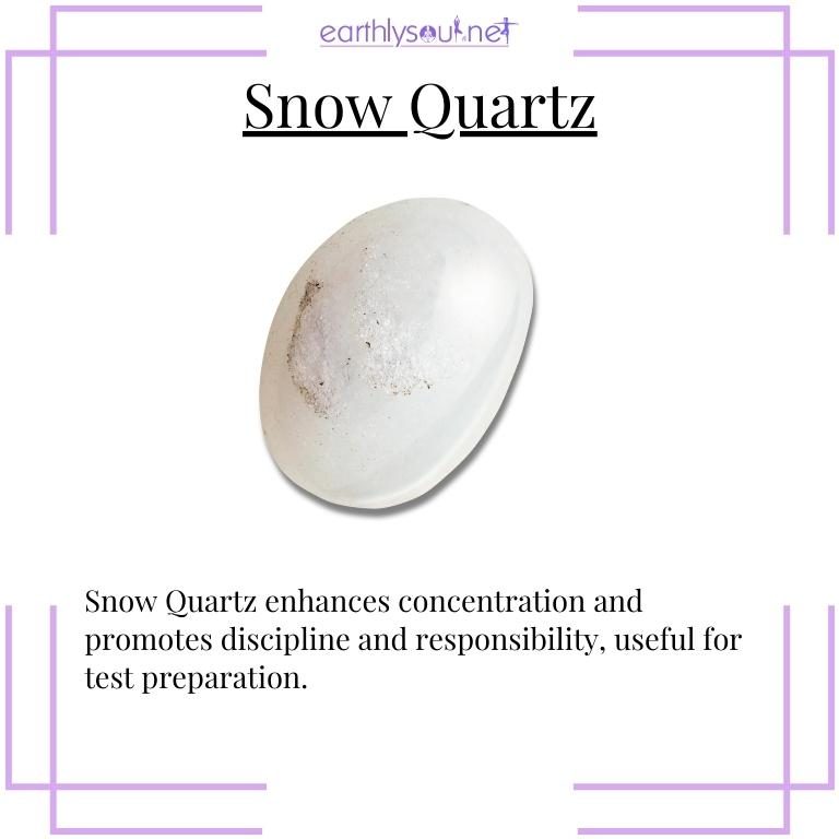 Snow quartz crystal for enhancing concentration during tests