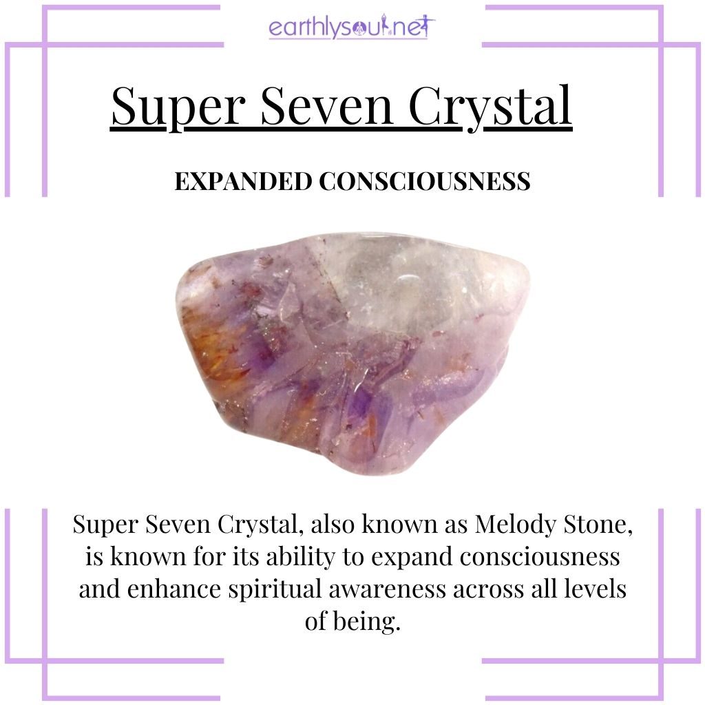 Super seven crystal for consciousness expansion and spiritual elevation