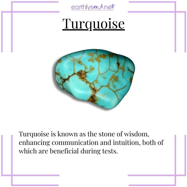 Turquoise crystal for enhancing wisdom during tests