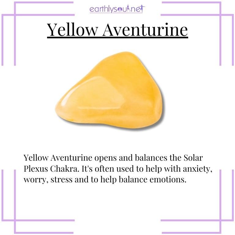 Yellow aventurine crystal for balancing emotions and stress relief