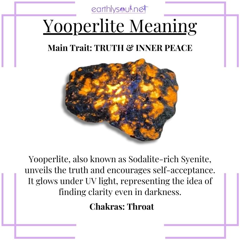 Luminous yooperlite under uv light, representing truth and inner peace