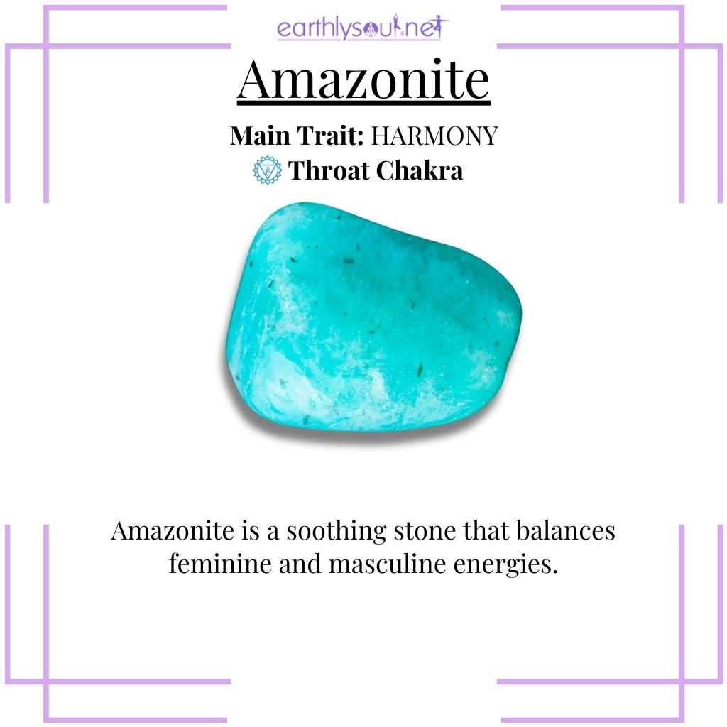Green and white amazonite for harmony