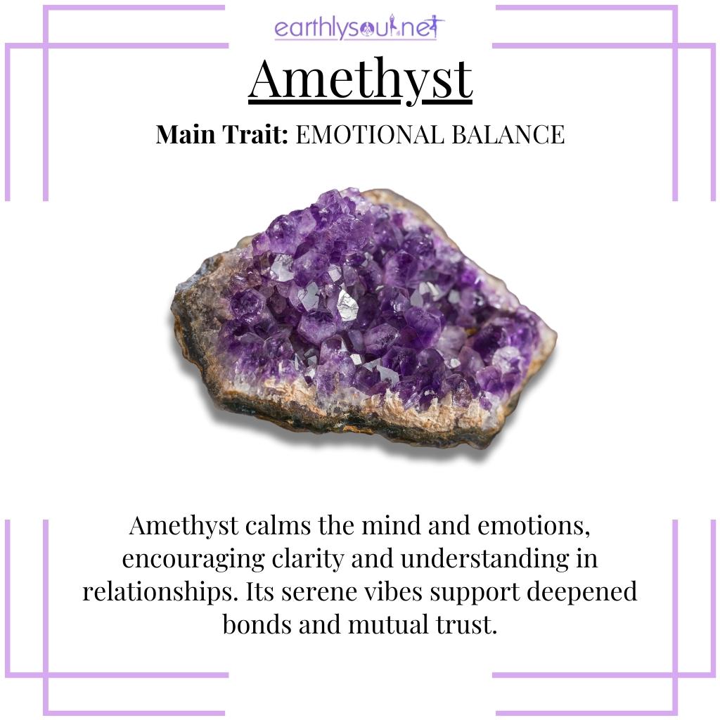 Mystical amethyst crystal enhancing emotional balance.
