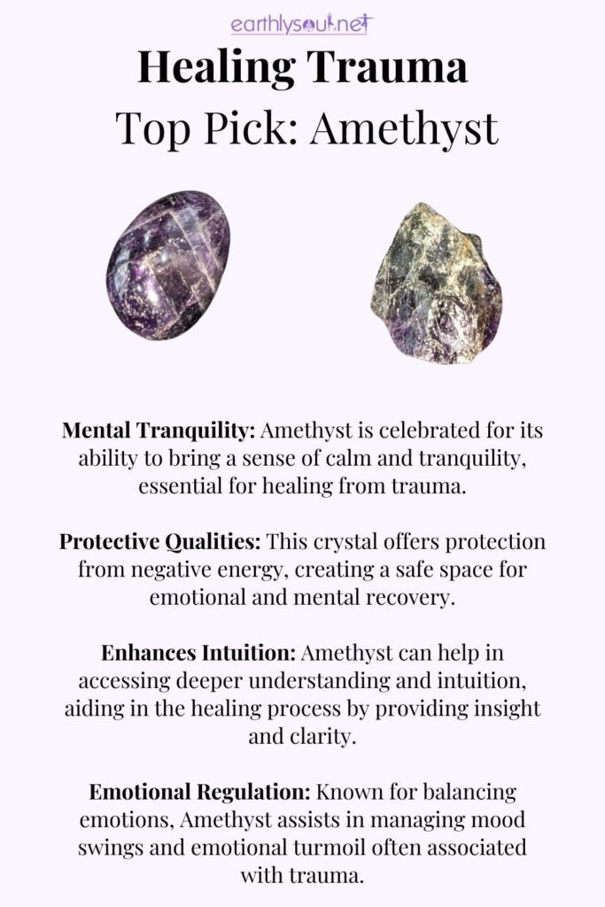 Amethyst,a beacon of tranquility and protection in trauma healing