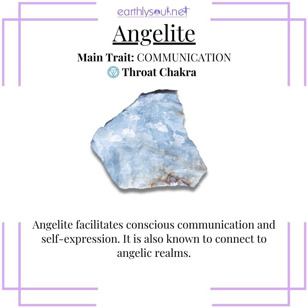 Pale blue angelite for conscious communication