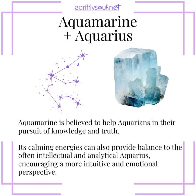 Aquamarine crystal showing its affinity with aquarius, aiding in their pursuit of knowledge and balancing their intellectual nature