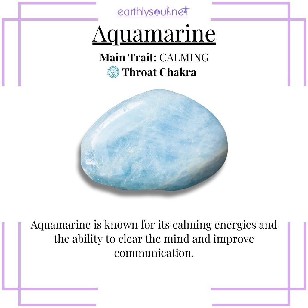 Light blue aquamarine crystal for calmness