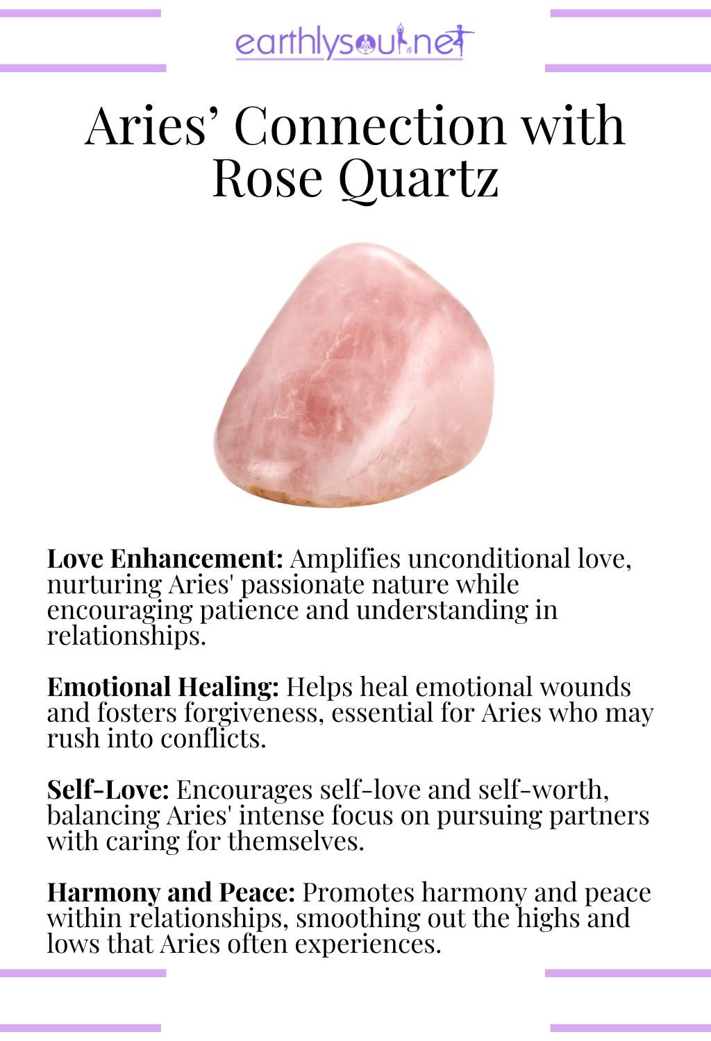 Rose quartz crystal, enhancing love and promoting emotional healing, perfect for aries.