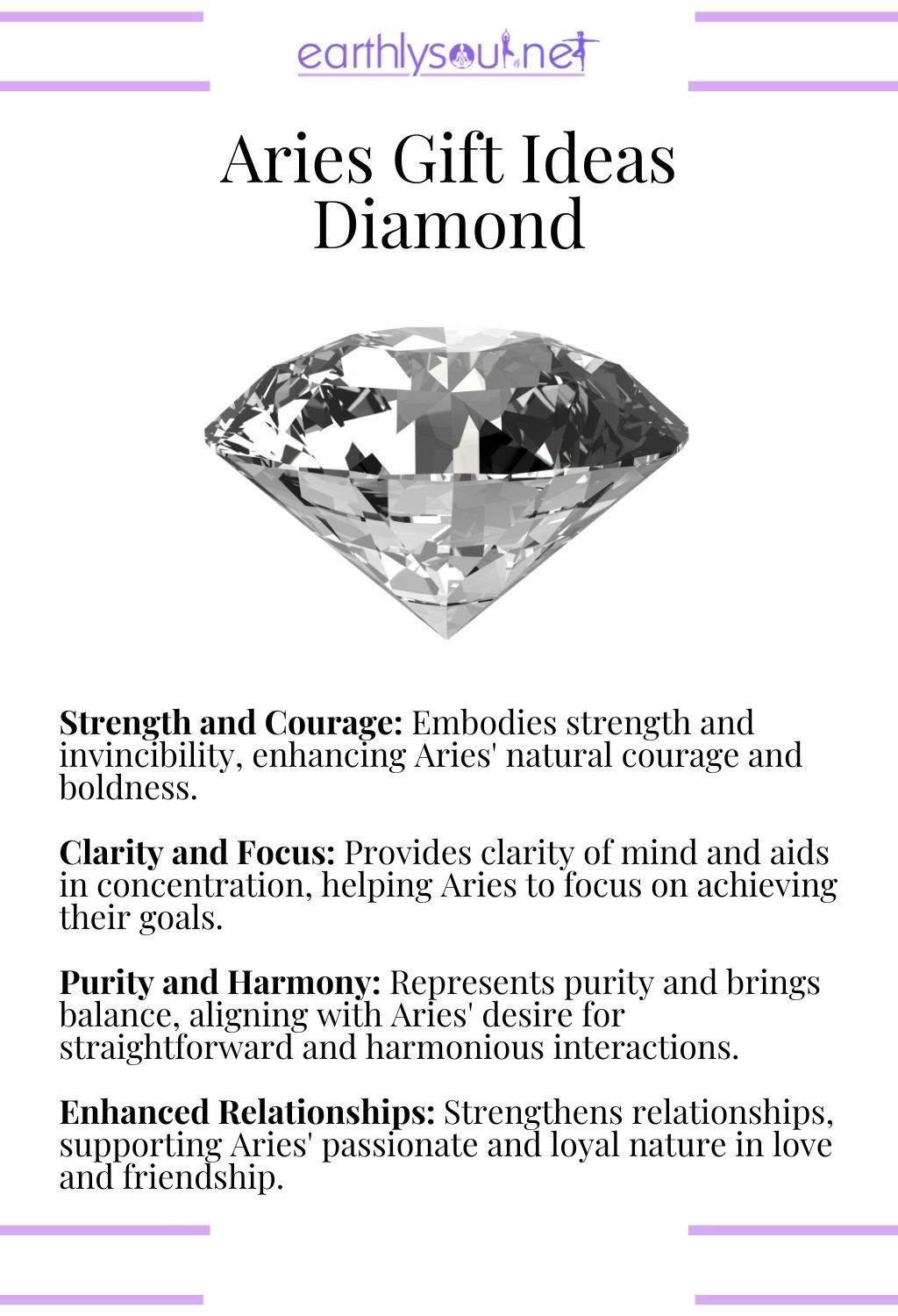 Diamond crystal, symbolizing strength and clarity, perfect for enhancing the natural gifts of aries.