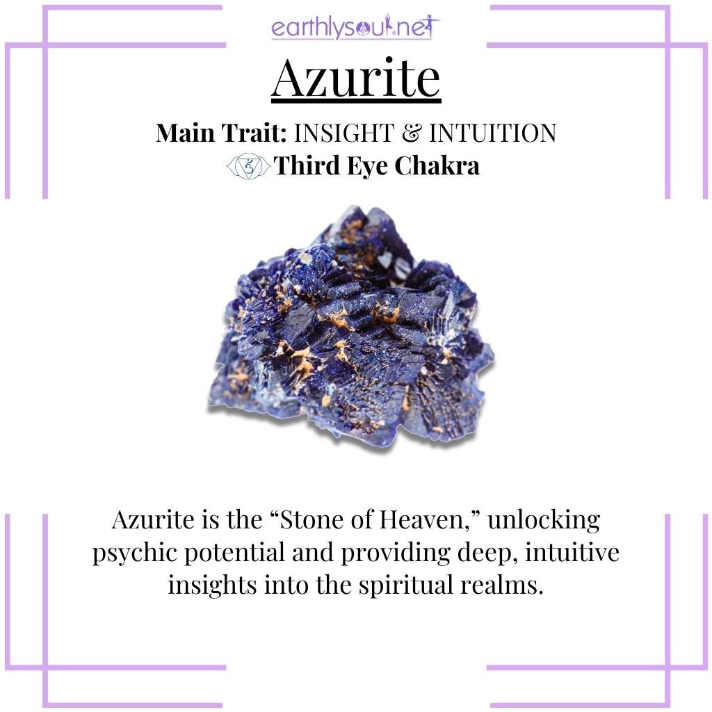 Brilliant blue azurite crystal for profound insight and enhanced intuition