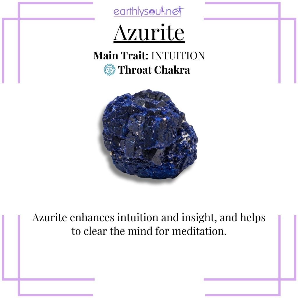 Deep blue azurite for intuition and insight