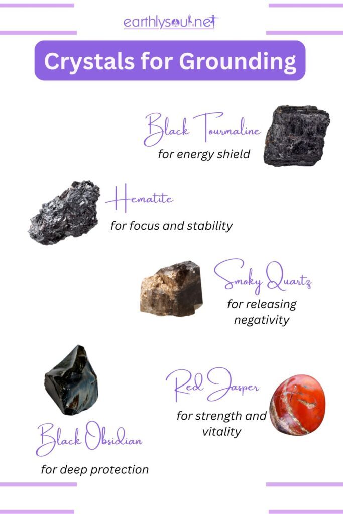 Crystal guide for protection and grounding stones