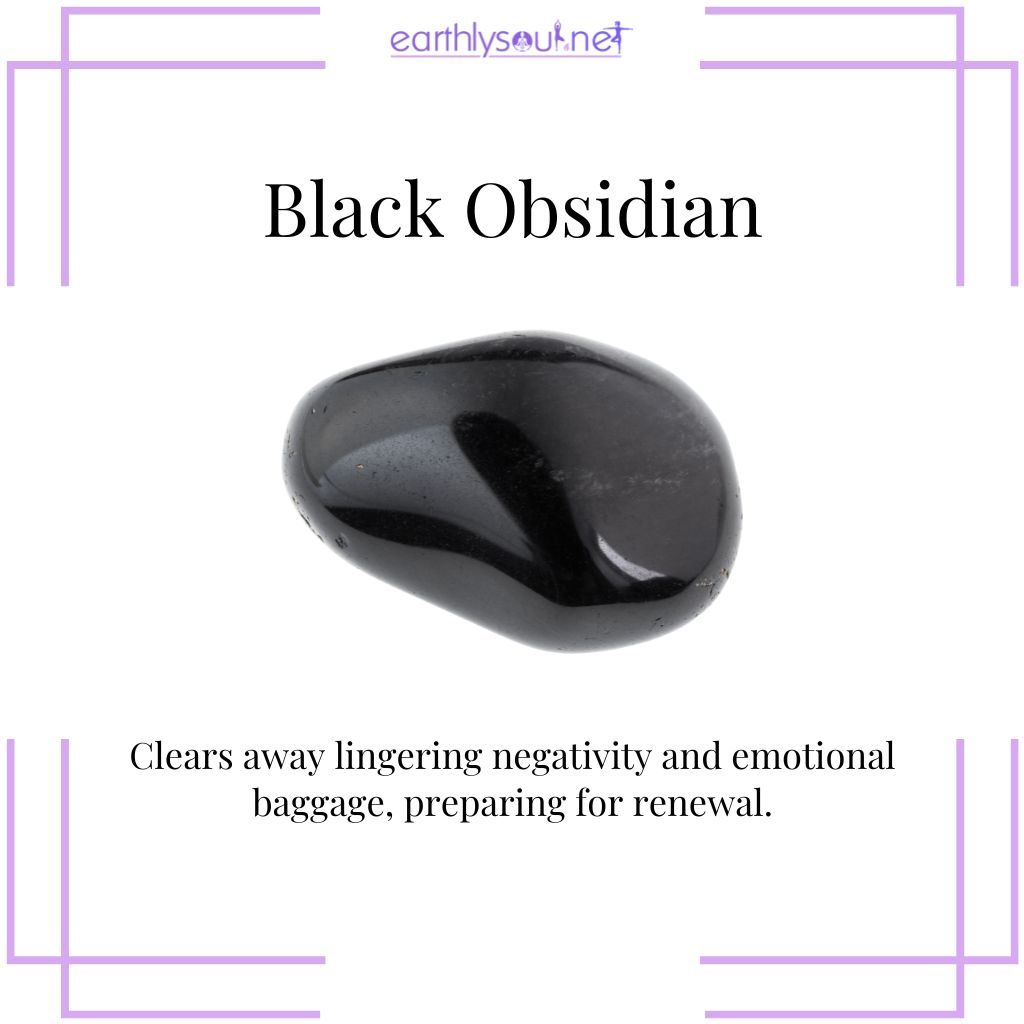 Black obsidian for release in waning crescent