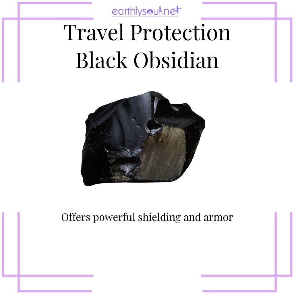 Black obsidian for shielding and protective armor in travel