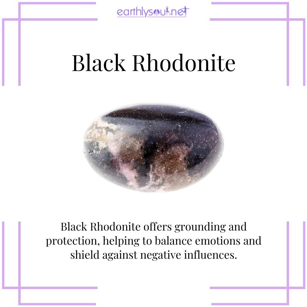 Black rhodonite for grounding and protection