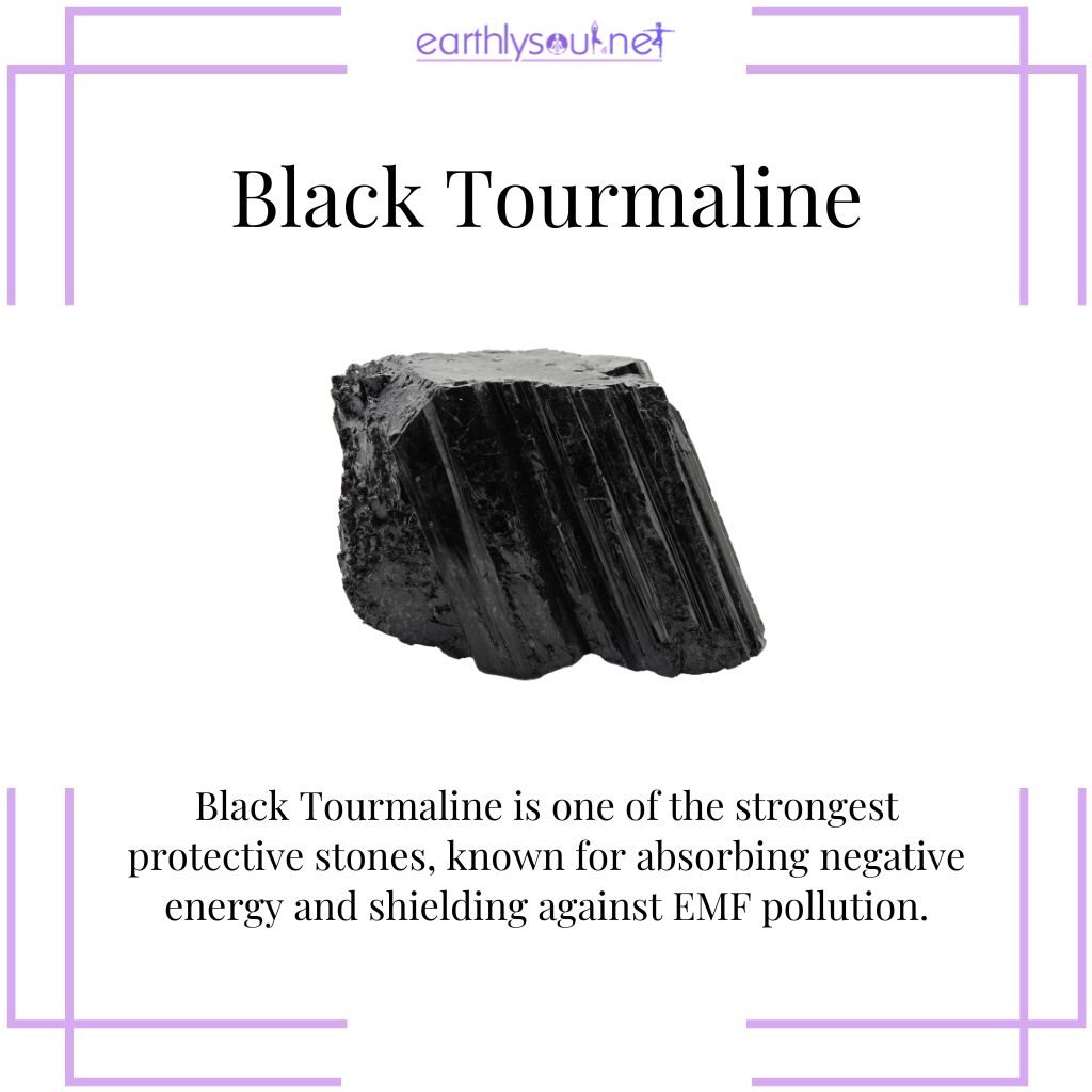 Black tourmaline for energy shielding