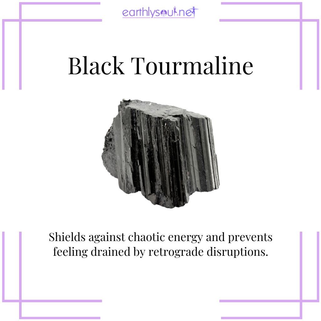 Black tourmaline crystal for protection from mercury retrograde chaos